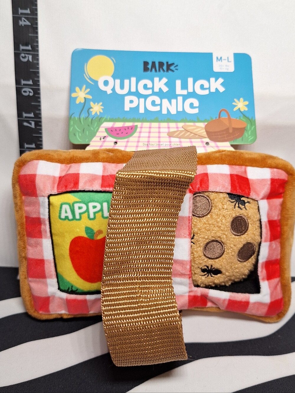 NWT Bark Quick Lick Picnic Dog Toy M-L